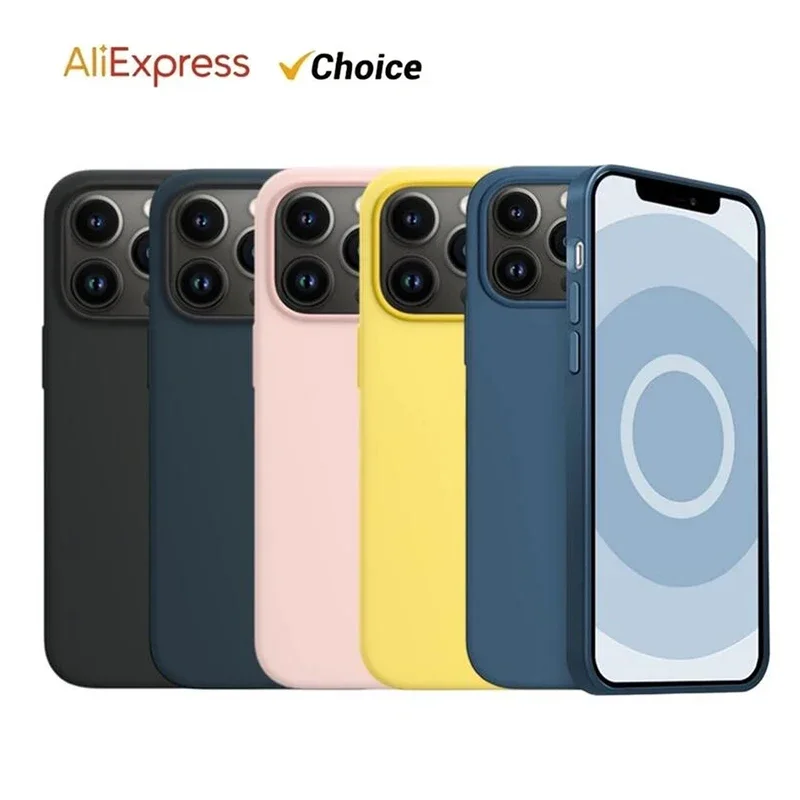 Oficiálne animácie Liquid Silikone puzdro pre iPhone 13 Pro Max 13 Mini s Magsafe Case Wireless nabíjanie kvapky na ochranu krytu