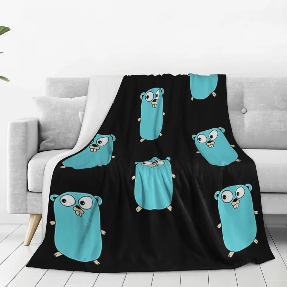 Oficiálne prikrývky loga Go Gopher Flanel Super Soft Sofa Throw prikrývky pre domácu spálňu vonkajšie hody Bedsprea