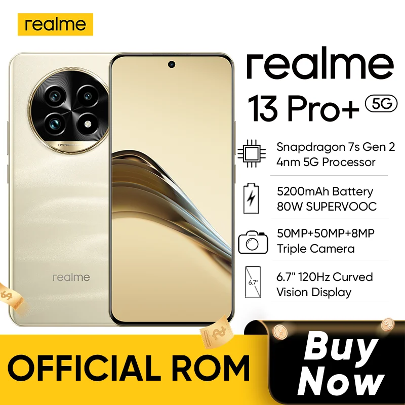 Oficiálne ROM Realme 13 Pro Plus 5G Smartphone Snapdragon 7s Gen 2 Realme 13 Pro+ 5200MAH 80W Battery 50MP Camera OTG OTG