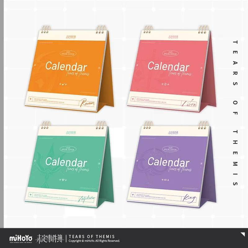 Oficiálne slzy anime slzy Themis Zuo Ran Mo Yi Lu Jinghe 2025 Desk Calendar Desk Decor Collection Cosplay vianočný darček