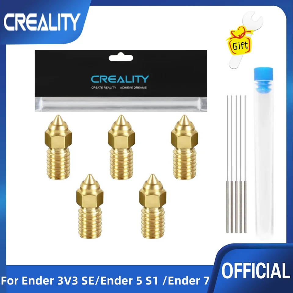 Oficiálny ender Creality 3 V3 SE BRSUSS DYZY KIT SPIS vysokorýchlostných mosadzných dýz 3D TLAČNÁ TLAČINA PRE ENDER 3 V3 SE/ENDER 5 S1/ENDER 7