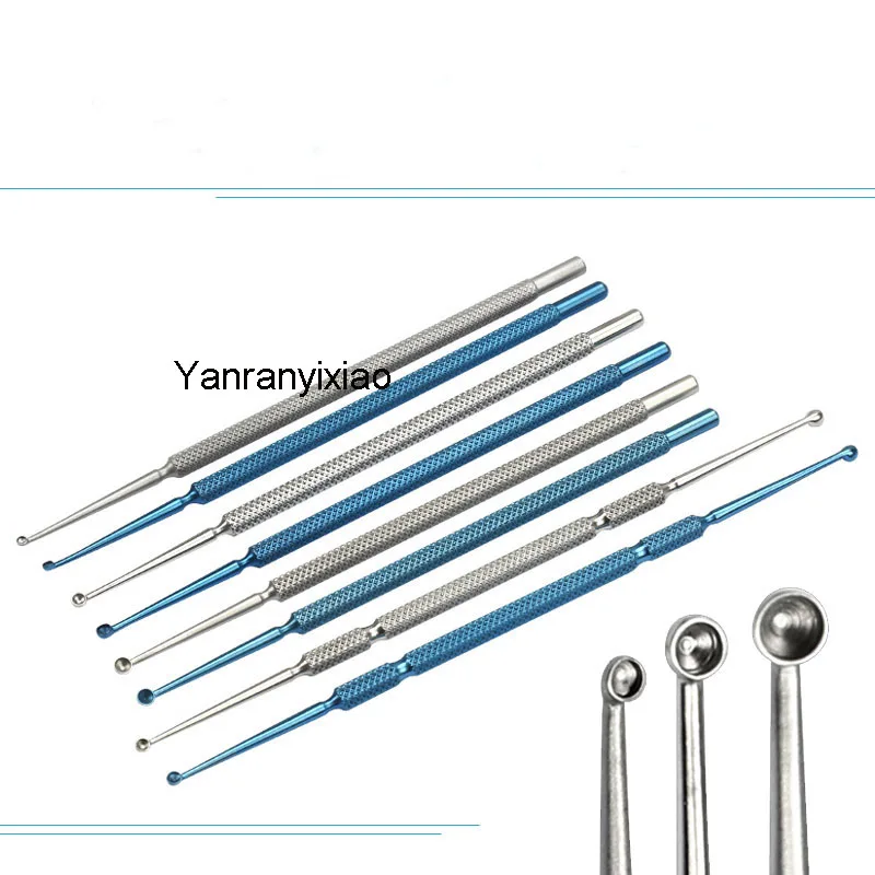 Oftalmologické vybavenie Molluscum Curette Medical Spatula s dvojhlavým meibomianskou žľazou Kuret dermatológia bradavky na škrabanie