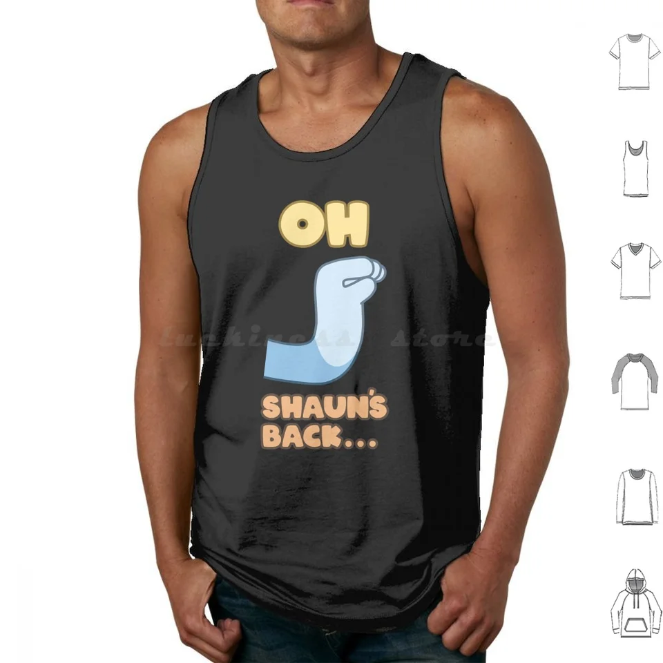Oh, shaun _ s chrbtom ... Tank Tops Tlač bavlny UniCorse Unicorn a Bingo Dad Kids Cartoon Bandit Heeler UNICorse Blue