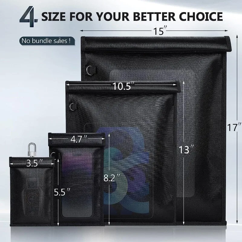 Ohnivý vodotesný plameňový vodotesný RFID CAR THIDING KEY BAG MOBILNÝ TABLE Tablet