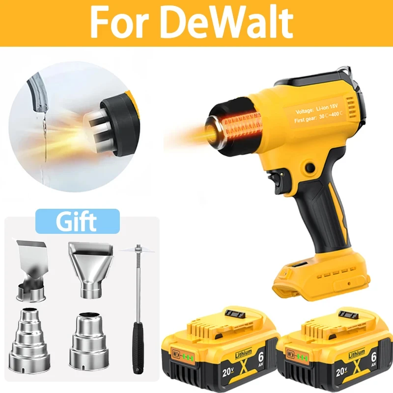 Ohrievajte pištoľ pre dewalt 20V batérie bezdrôtová nastaviteľná teplota 122 ℉ -1022 ℉ Prenosná zmrzačená pištoľ na prenosnú batériu s batériami