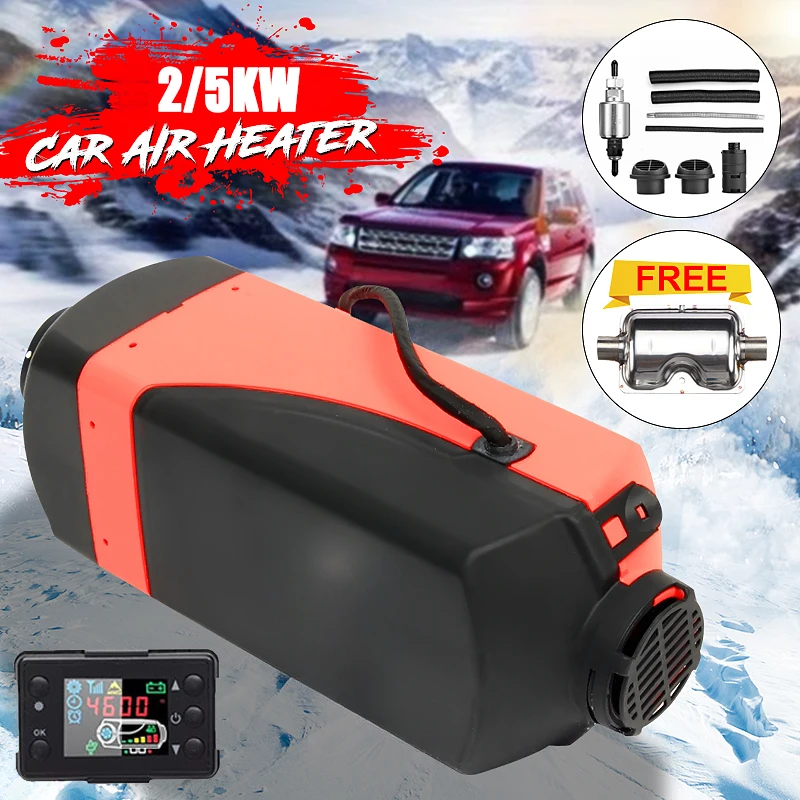 Ohrievač automobilov 24 V 2/5 kW Ohrievač vzduchu s tlmičovým diaľkovým ovládacím vozidlom RV Trailer Air Diesel Parking Ohriečko