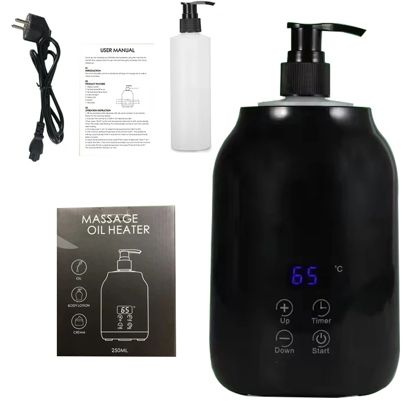 Ohrievač digitálneho krémového krému s LED displejom 250 ml Elektrický masážový olej Olejový dávkovač fľaše pre domácu masáž SALON SPA Masáž