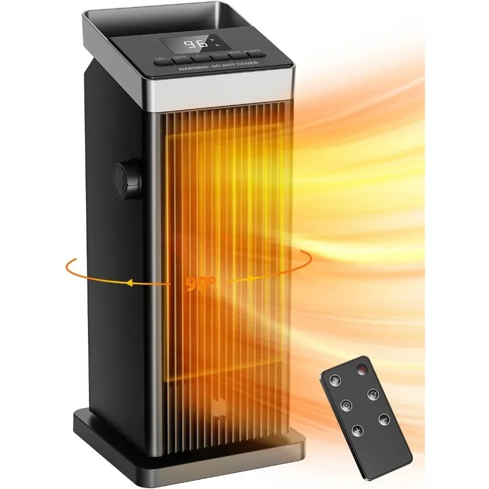 Ohrievač priestoru, 1500 W v interiéri rýchleho vykurovača, 90 ° Oscilačné prenosné vykurovanie s diaľkovým ovládaním
