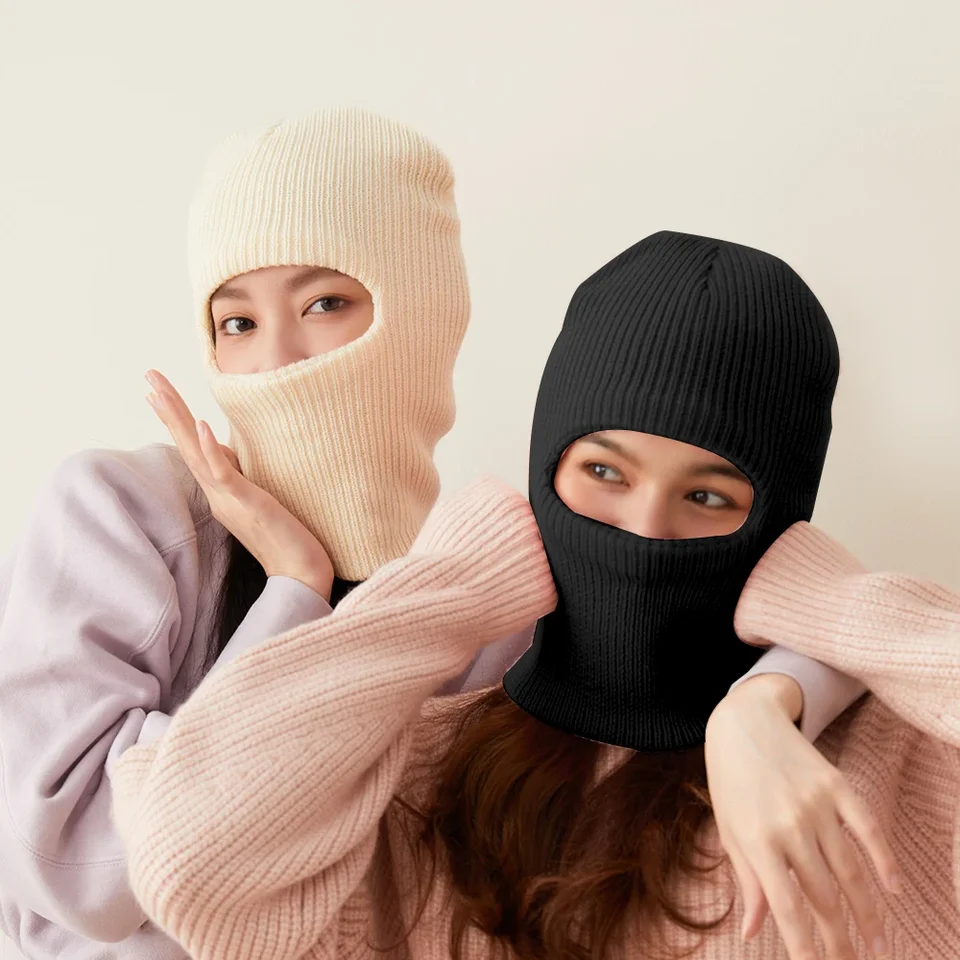 Ohsunny Balaclava Hat for Women Full Face Cover Tactical Ski Bonnet Zimná čiapka Motocyklová prilba Beanie Unisex Streetwear