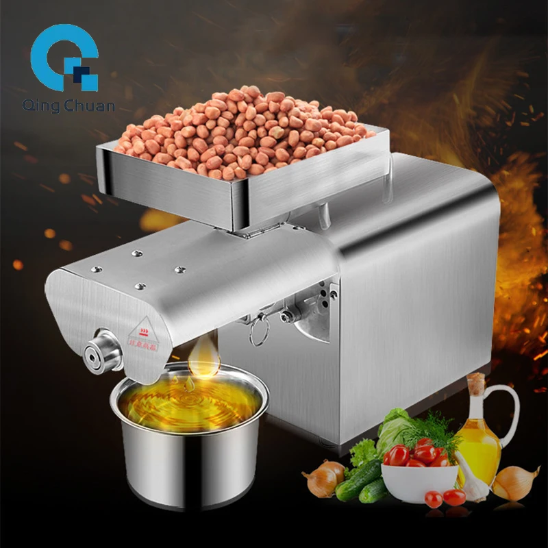 Oil Press Stroj 800 W 3-6 kg za hodinu Domov 220V 110V Arašidový ľanový studený stláčkový obchod Sesame Sunflower Seeds Extrakcia