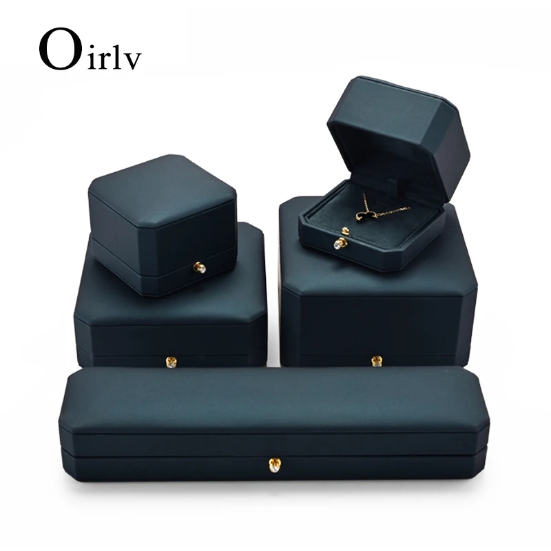 Oirlv Royal Blue Jewelry Box Wedding Ring Box dobre navrhnutý šperkov