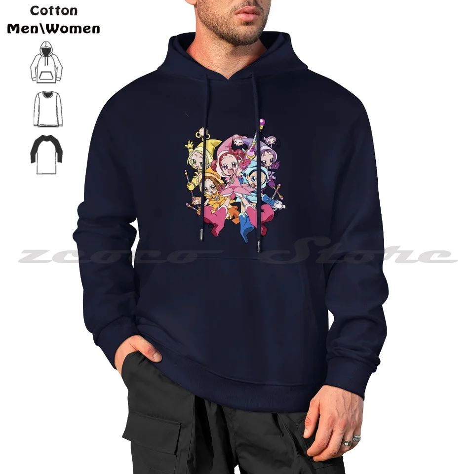 Ojamoo Doremi mikiny s dlhým rukávom mäkká príležitostná mikina Ojamoo Doremi Magické dievčatá žltá fialová modrá oranžová ružová víla