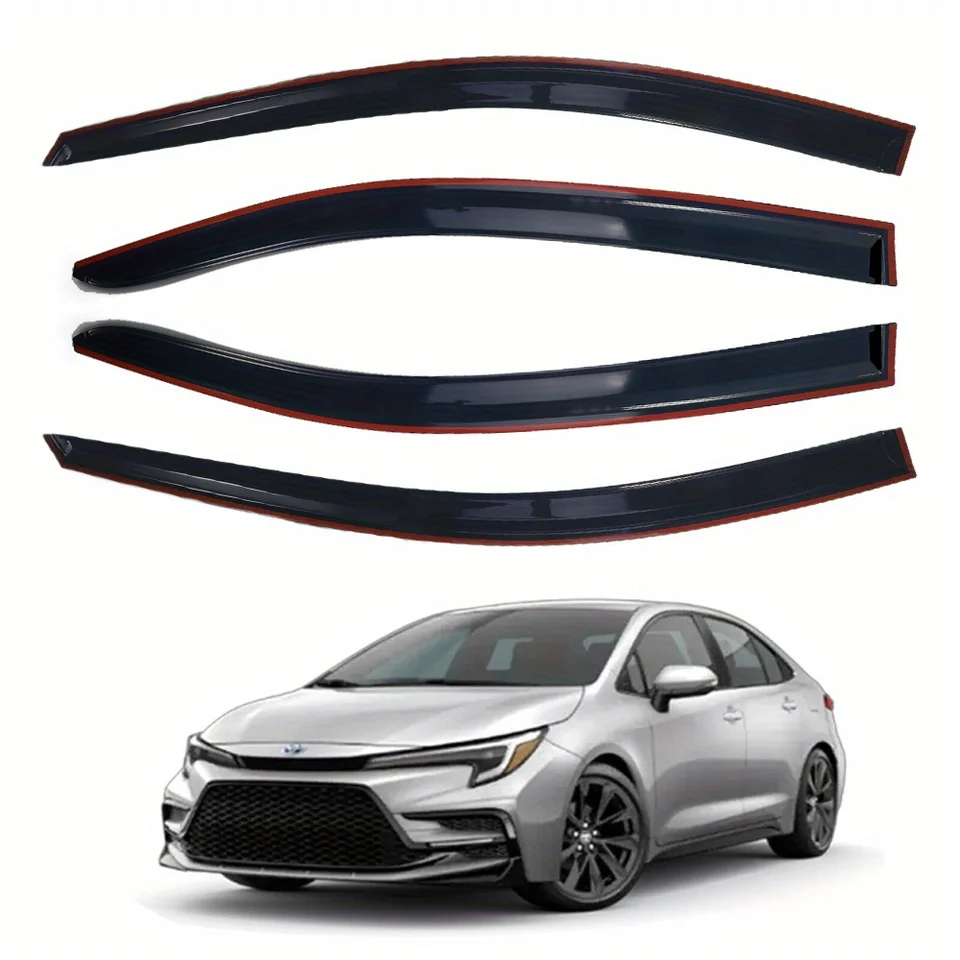 Okenné priezory kompatibilné pre Toyota Corolla 20019-2024 Čierne auto Rain Slnko okenné okenné strážny vzduchový deflektor vzduchu