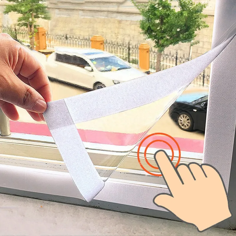 Okenné sprístupnenie typu priehľadný film DIY House udržiavajte teplý kryt okenného okna Zimný otvor Otvorené tesnenie Nástroj