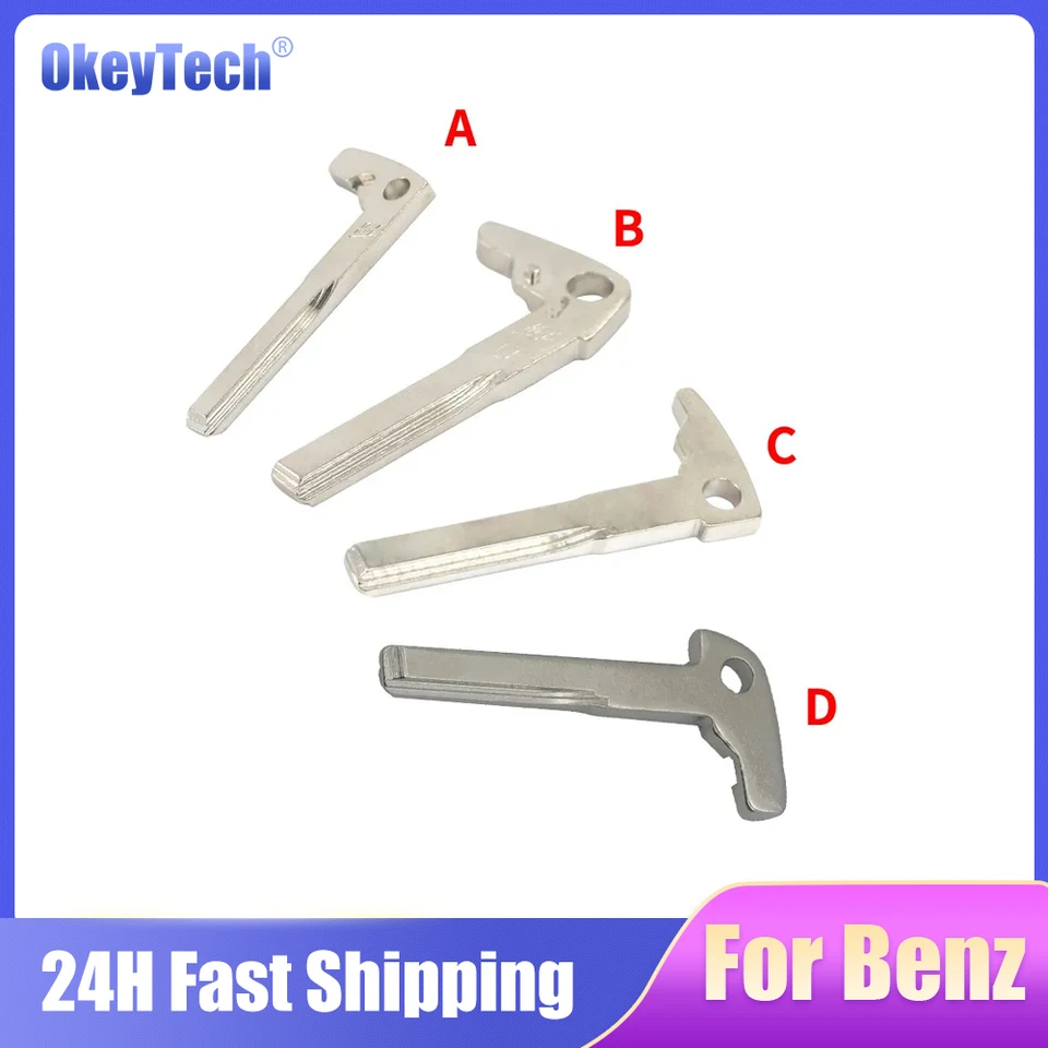 OkeyTech Car Key Blade pre Mercedez Benz BGA Chrome CE CLASS Vložte nezrezané prázdne čepeľ automatické diely