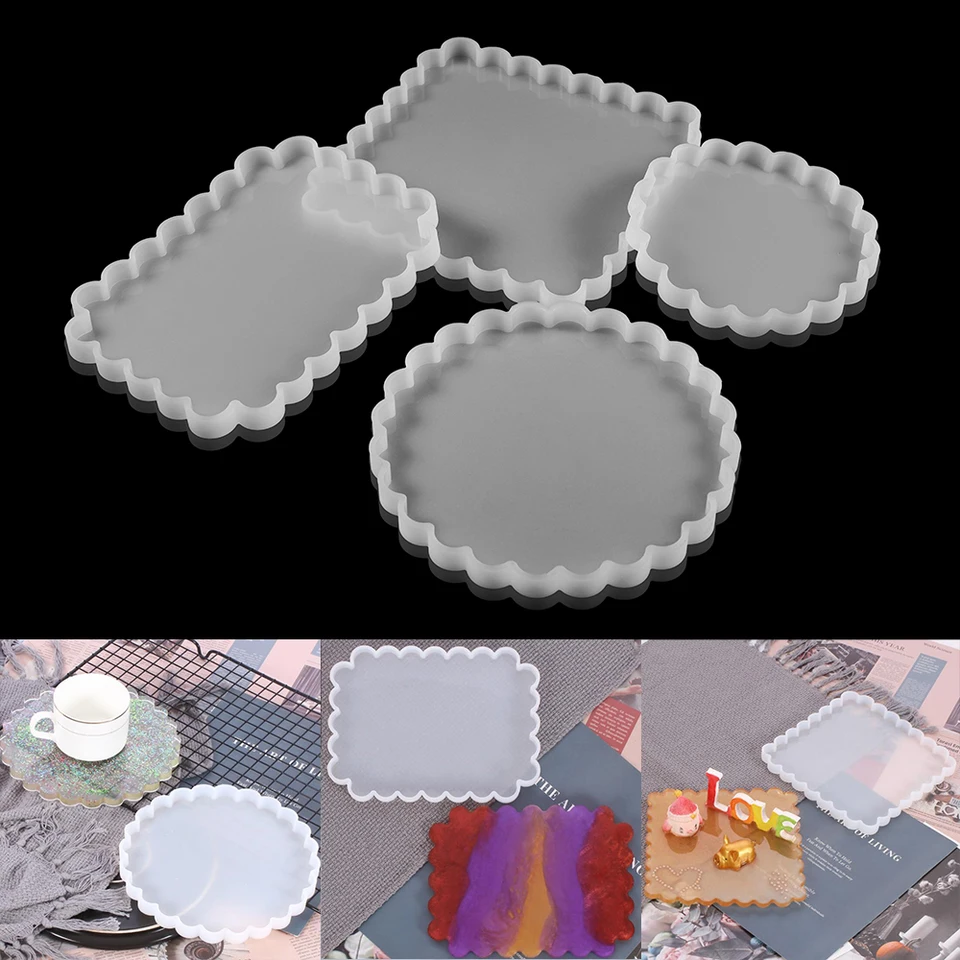 Okrúhla štvorcová obdĺžniková vlna základňa základňa silikónovej formy živice Epoxy UV DIY Resin Craft Home Decoration Ručné náradie