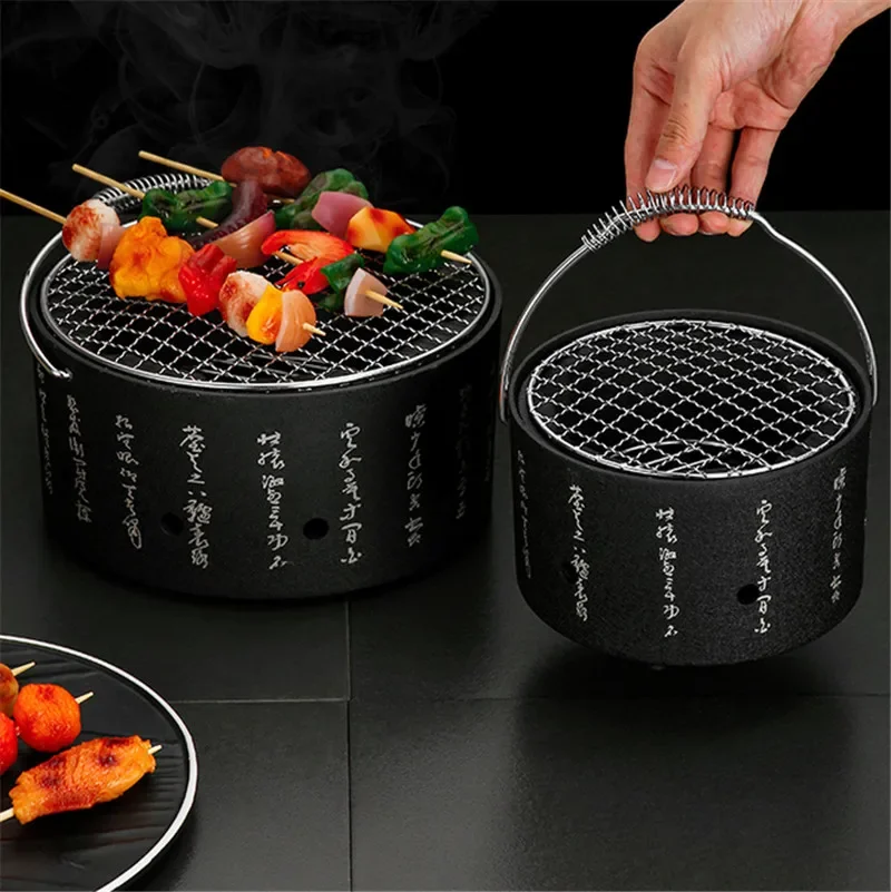 Okrúhle grilovacie náradie hliníková zliatina v interiéroch vonkajšieho grilu na grilovanie gril prenosné japonské grilovanie gril gril kórejský uhlík