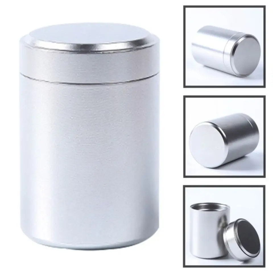 Okrúhle malé hliníkové plechovky kovové hliníkové plechovky Utesnené voľné čajové obaly Canser AirThent Catter Proof Container