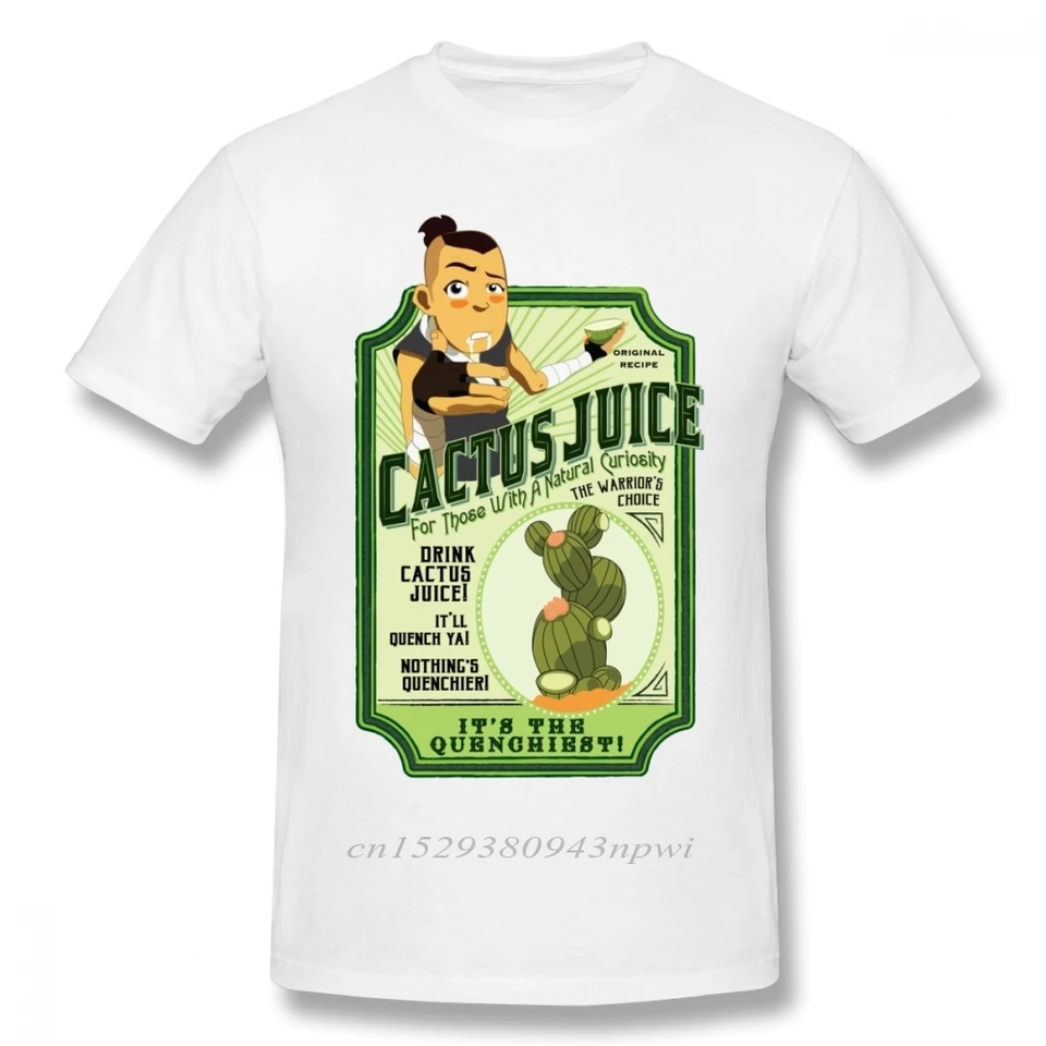 Okrúhly krk 2024 Nový The Last Airbender Avatar Drink Cactus Juice Tee Tee Veľká veľkosť mužov vianočné darčekové tričko bavlnená tkanina