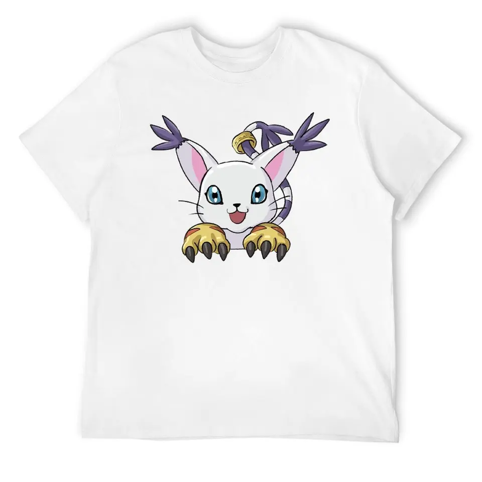 Okrúhly krk anime peeker digitálny monštrum chvost Gatomon Tričko Tričko Tričká Príležitostné grafické humor grafické cestovanie USA Veľkosť