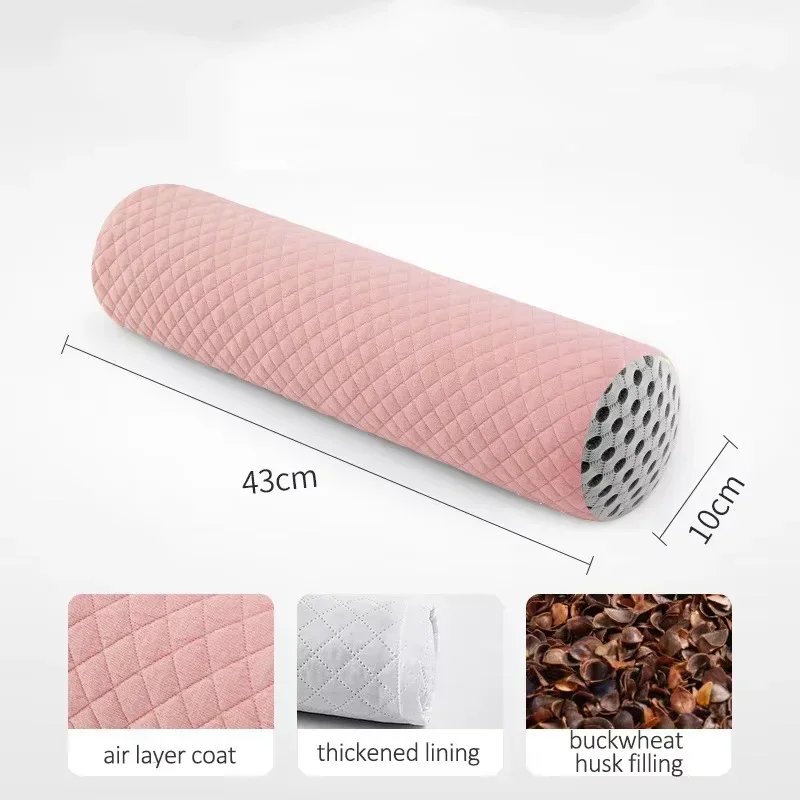Okrúhly krk vankúšový vankúšový krk podpora krčka vankúšového vankúša pohánky trupy plniace podložky pre chladnú podporu spánku 43x10cm