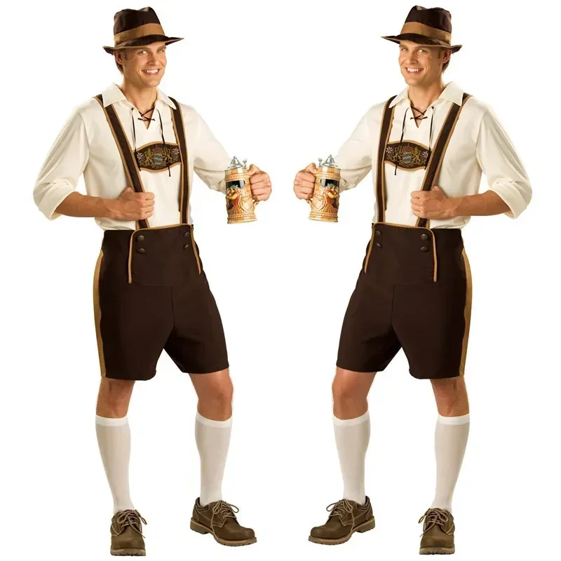 Oktoberfest cosplay kostým Lederhosen Bavorian Octmentfest Beer Festival Cosplay kostýmy Halloween for Kids Boys Costum T t