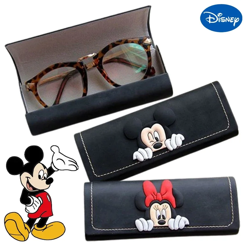 Okuliare Disney Mickey okuliare Anime kožené muži Ženy Slnečné okuliare Myopia Presbyopia Storage Box Prenosná anti-tlak