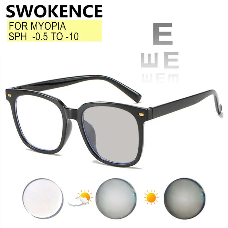 Okuliare na predpis myopia Sphere -0.5 až -10 Ženy Muži vo veľkej veľkosti Photochromické alebo nočné videnie alebo modré svetlo blokujúce F097