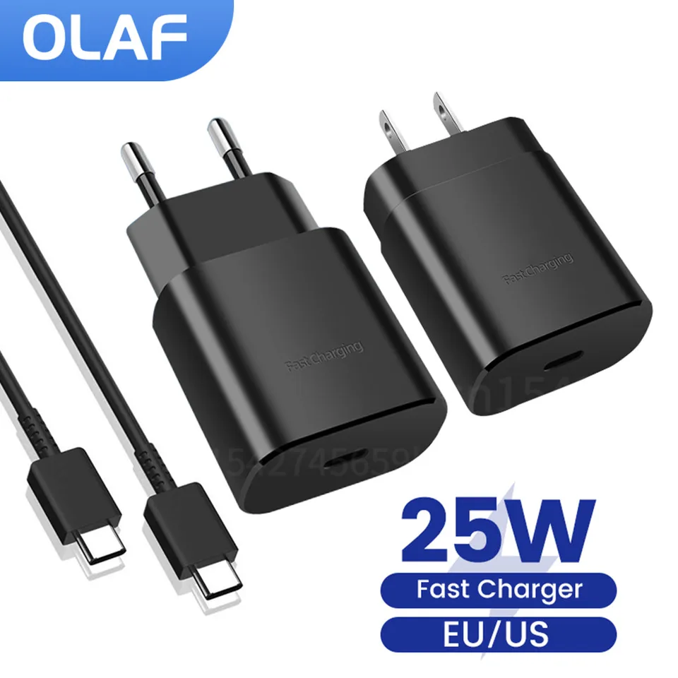 OLAF 25W USB TYPE C nabíjačka pre Samsung Galaxy S22 S21 S20 POZNÁMKA 20 10 A71 A80 S8 S7 Super PD Rýchle nabíjanie CARGADOR TYPY C Kábel