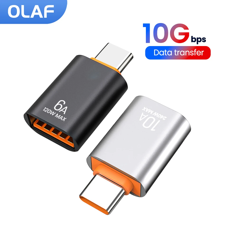OLAF 6A Typ C až USB 3,0 OTG Adaptér USB C Žena pre mužský prevodník pre makbook Pro Samsung S20 Xiaomi Huawei USBC OTG 10G 10G