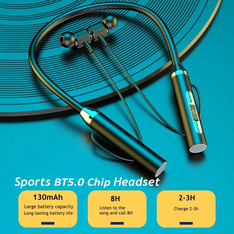 OLAF Wireless Bluetooth slúchadlá hifi zavesenie krku Športové redukcie hluku slúchadlá Kľúčové ovládanie náhlavných súprav pre mobilné telefóny slúchadlá