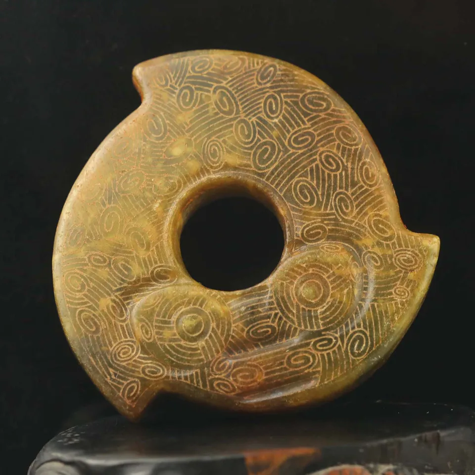 Old China Natural Jade Ručne vyrezávaná socha Dragon Long Pendant #1