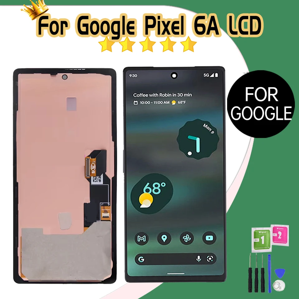 OLED/TFT Display pre Google Pixel 6A GX7AS GB62Z G1AZG GB17L LCD DISPLETNÁ DOPRAVA S DOPRAVNOSTI S Zostavou obrazovky Pixel 6A