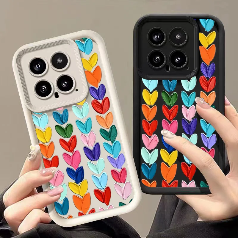 Olejomaľba Láska srdcového telefónu pre puzdro pre Xiaomi POCO M6 X6 X5 X3 F5 F6 PRO MI 14T 14 13T 12T 13 12 11 LITE5G SOCKOPOPTUROVÝ KRYT