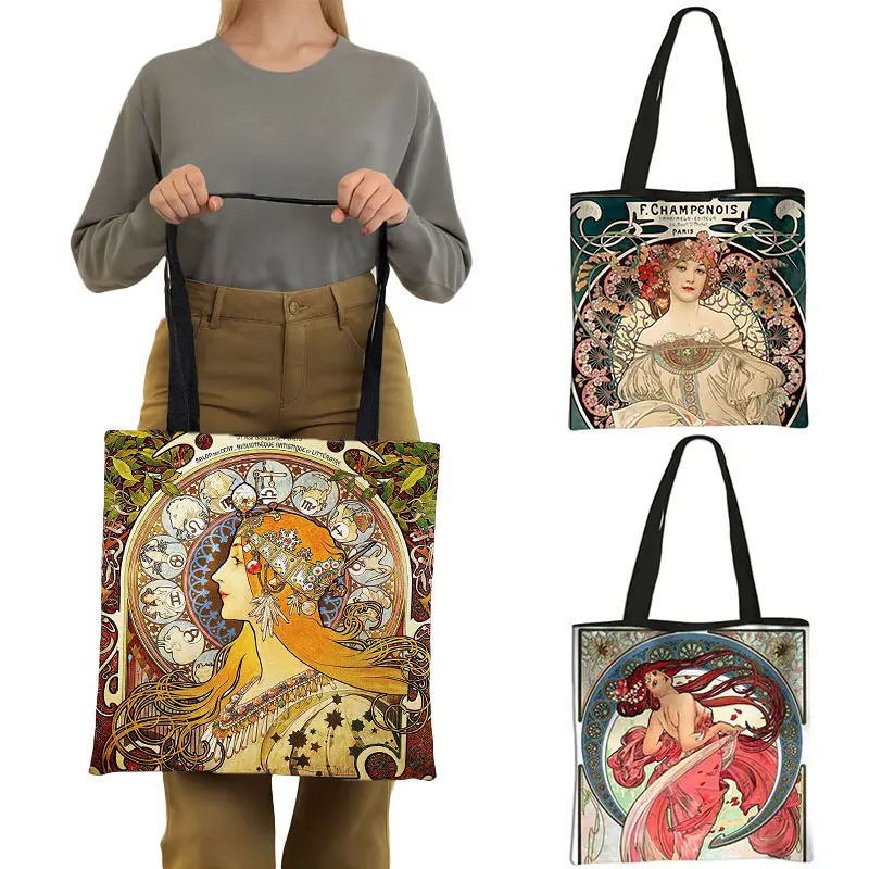 Olejomaľba od Alphonse Mucha Print Ramery Tašky