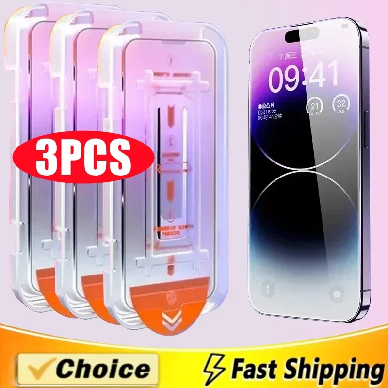 Oleofóbny povlak prach Free Easy Inštalácia obrazovky pre iPhone 14 11 13 12 15 16 Pro Max Mini xs xr 14 15 plus sklo