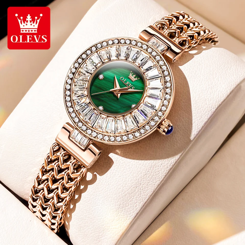 Olevs 9959 Dámske hodinky Vodotesné ružové zlato z nehrdzavejúcej ocele Elegantná luxusná značka Diamond Quartz Women Watch Reloj Mujer