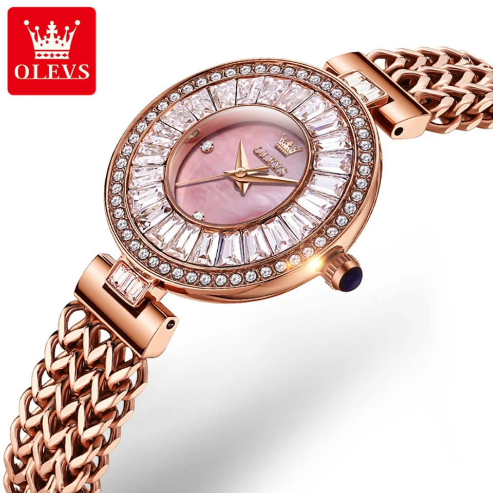 Olevs 9959 Quartz Fashion Watch Darček z nehrdzavejúcej ocele Round-Dial