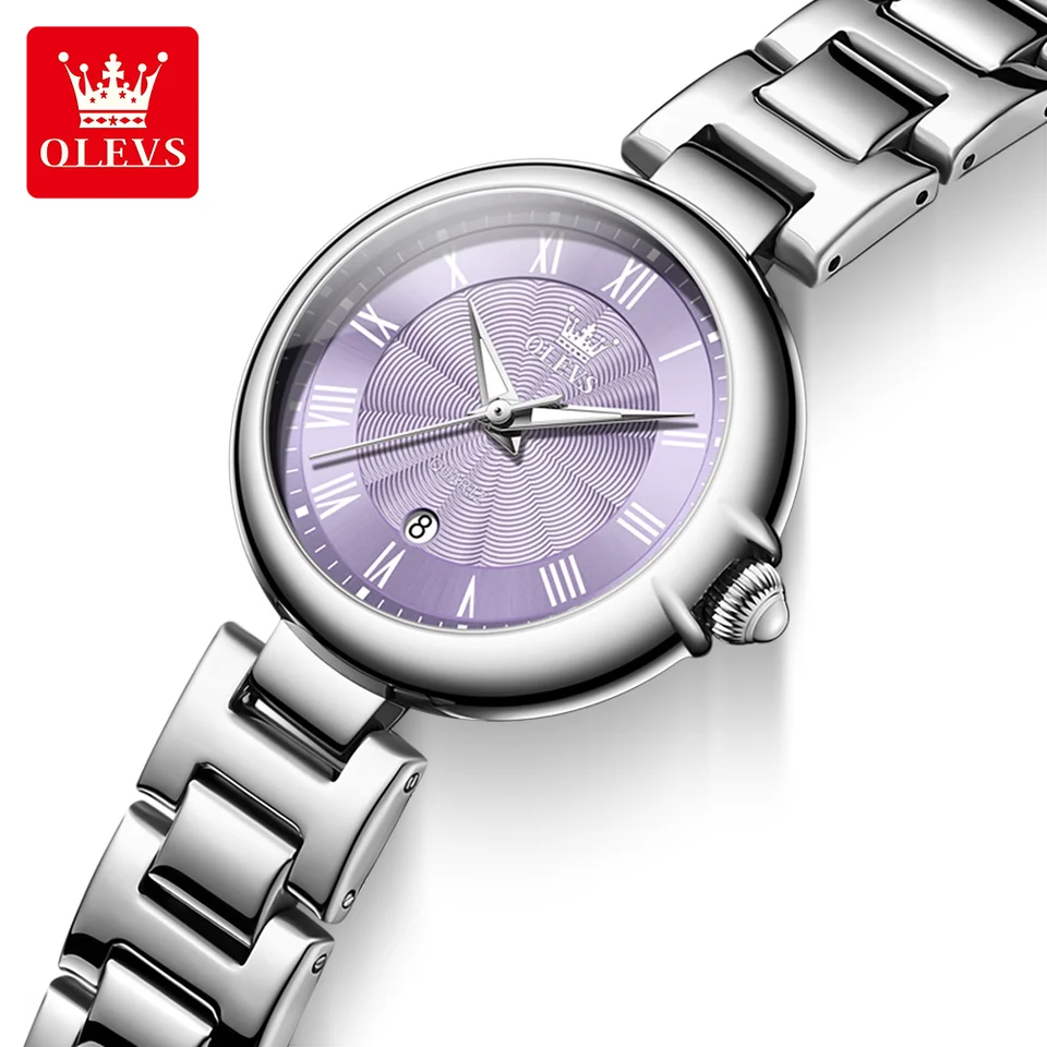 Olevs elegantné módne dámske hodinky luxusné značky Quartz hodinky pre dámy nepremokavá z nehrdzavejúcej ocele Svetlé rande náramky