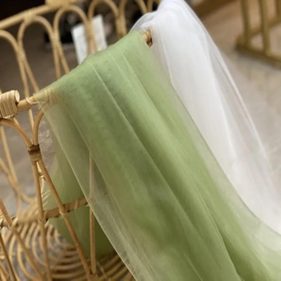 Olive zelená sieťová tkanina svadobná vetvička závesné stoličky zadná priadza Zariadenie pozadie dekorácia DIY šijací materiál Toll