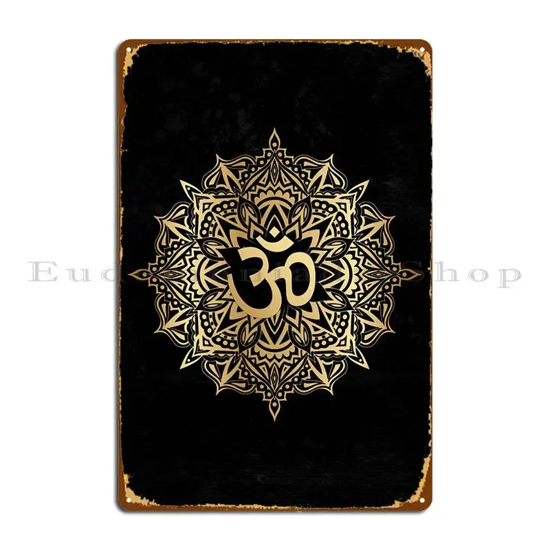 OM znamenie mandala aum symbol kovový znak vintage retro garážové plaky navrhovanie plagátu kuchynskej plechovej značky