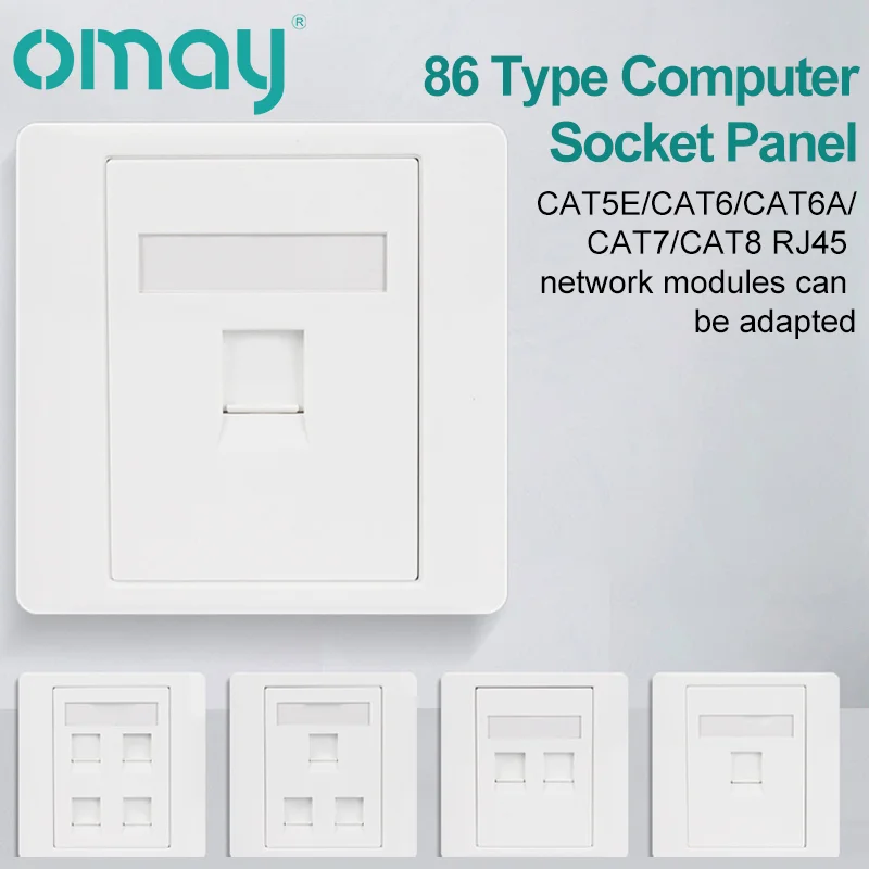 OMAY 86type počítačový panelový panel sieťový modul RJ45 kábel CAT5E CAT6/6A/7/8