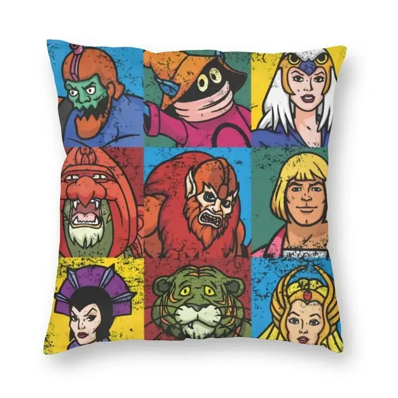 On muž a priatelia vankúše pokrývajú majstri vesmíru kostru Heman 80.s Cartoon podlahové vankúšové puzdro pre vankúš vankúš