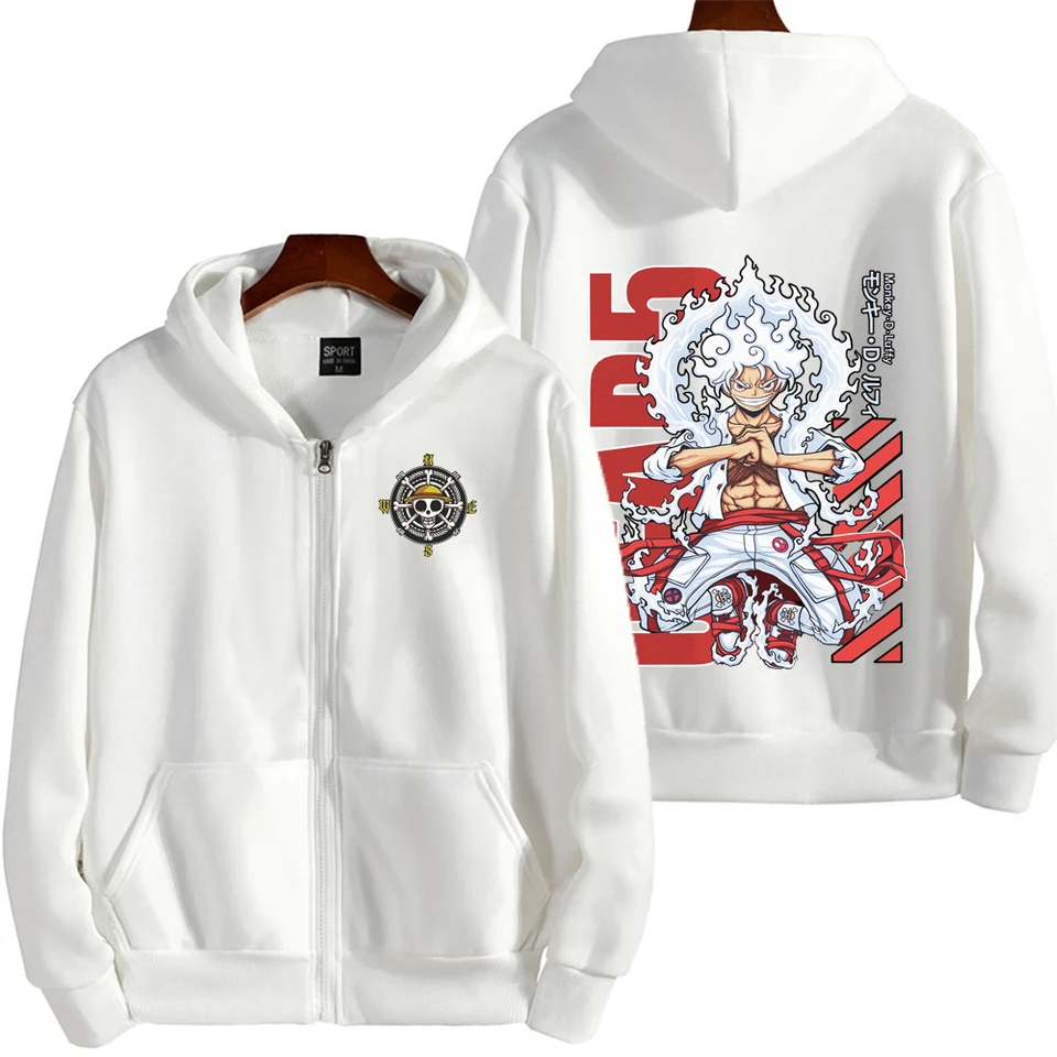 One Piece Monkey D Luffy Men Zipper Hoodie Cartoon Japan Anime Women Mikina 2025 módne jarné jesenné pásy kabáty