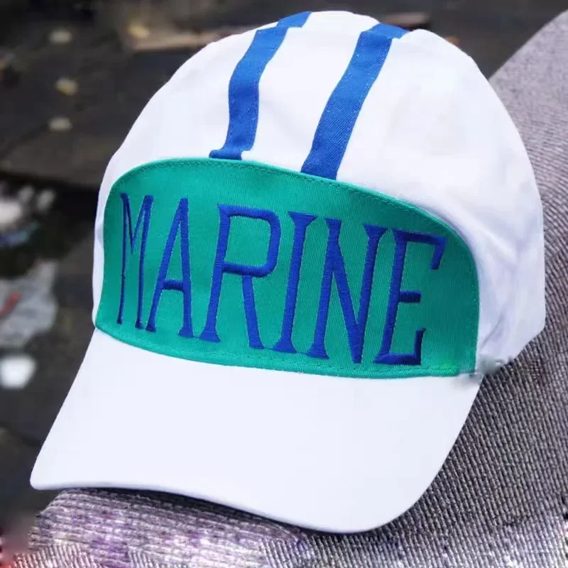 One Piece Navy Admirál Akainu Sakazuki Marine Baseball Cap Halloween Cosplay Hat