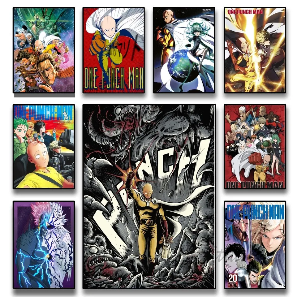 One Punch Man Retro Anime Plagery Stickers Art Wall Malej dekorácie herná izba dekorácie darčeky HD maľba