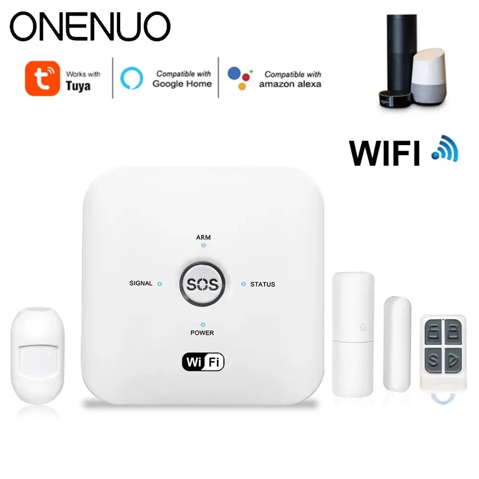 ONENUO HOME SACTION SMART proti krádeži WiFi Alarm Dvere a Motion Sensor Tuya Smart App Control Alarm 80DB Alarm System