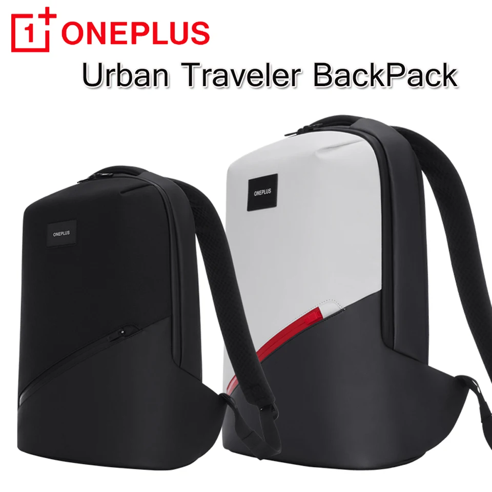 OnePlus Urban Traveller Backpack uhlie Čierne arktické biele 9 vreciek Luxusný dizajn pre mužov Ženy Traverl turistické batohy