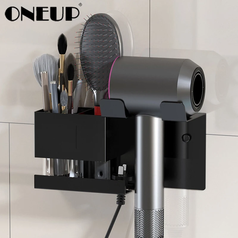 Oneup priestoru hliníkové vlasové sušičky Sušer Poličky na stenu s vlasovými sušičkami pre rotéri pre Curling Stick Storage Organizátor domáce kúpeľňové doplnky