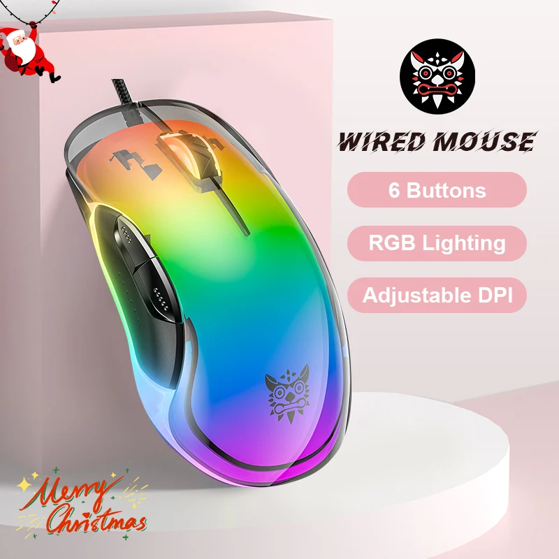 ONIKUMA CW925 Káblová hra Mouse nastaviteľná 12800 DPI MICE ERGONOMICKÉHO PLOYCOND Dizajn so svetlami Chroma RGB pre PC na prenosný počítač plochy